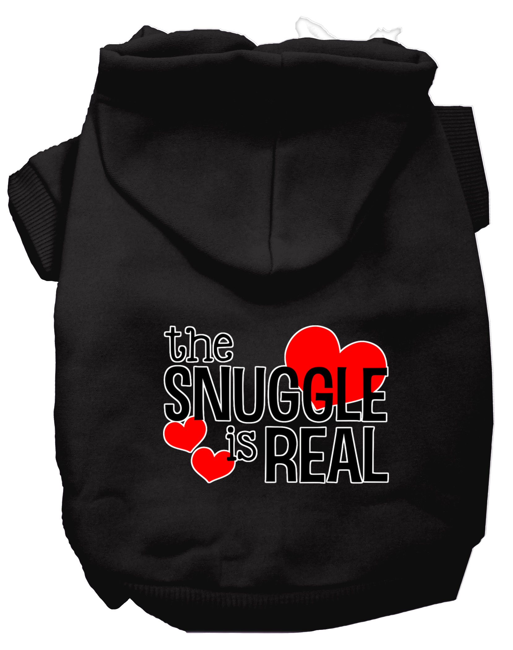 The Snuggle is Real Screen Print Dog Hoodie Black XXL